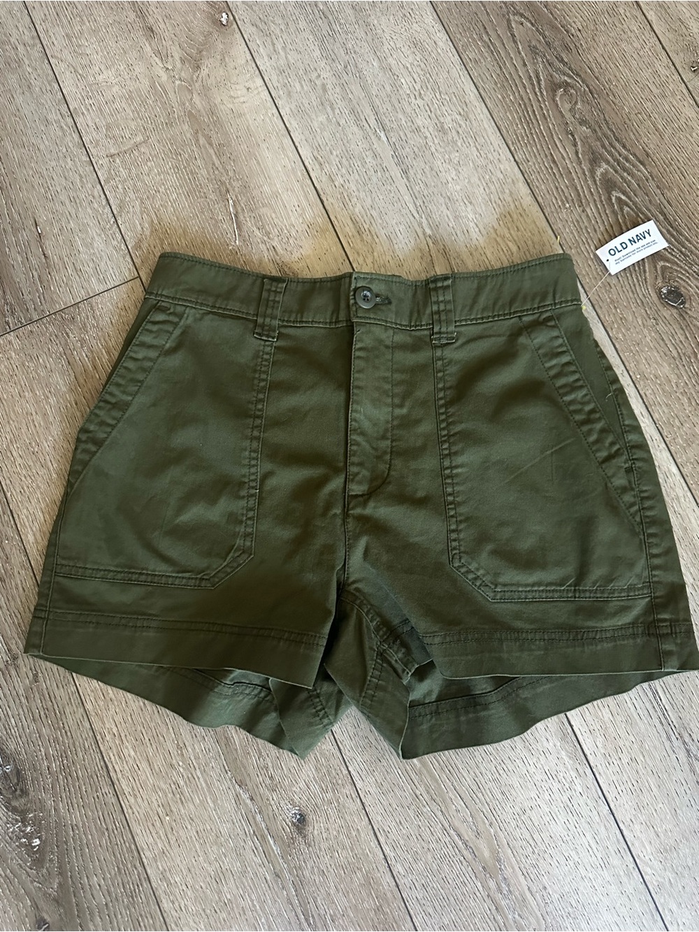 Old Navy Olive Green High-Waist Utility Shorts
